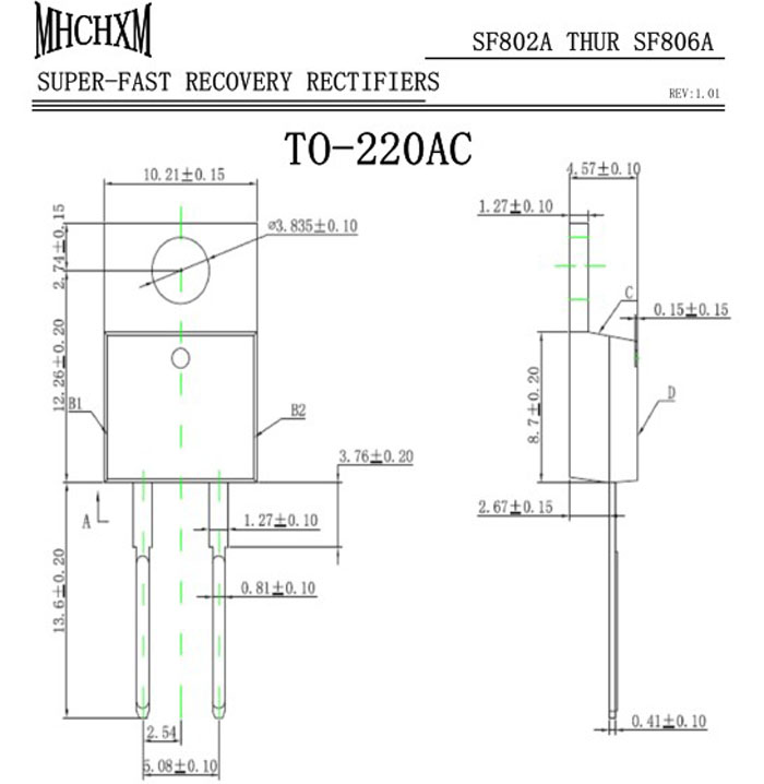 MHCHXM品牌超快恢复二极管SFF802A