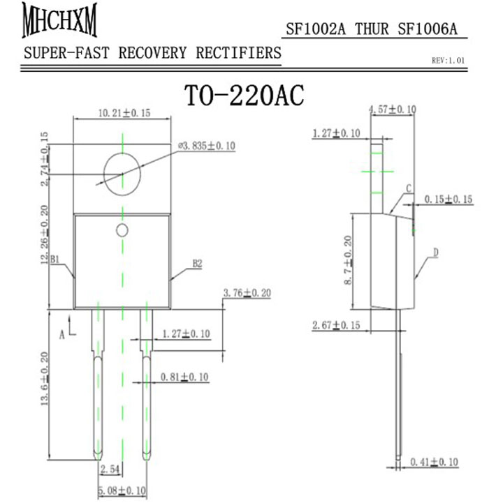 MHCHXM品牌超快恢复二极管SFF1006A