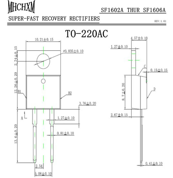 MHCHXM品牌超快恢复二极管SFF1602A