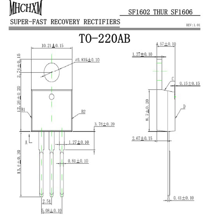 MHCHXM品牌超快恢复二极管SFF1602